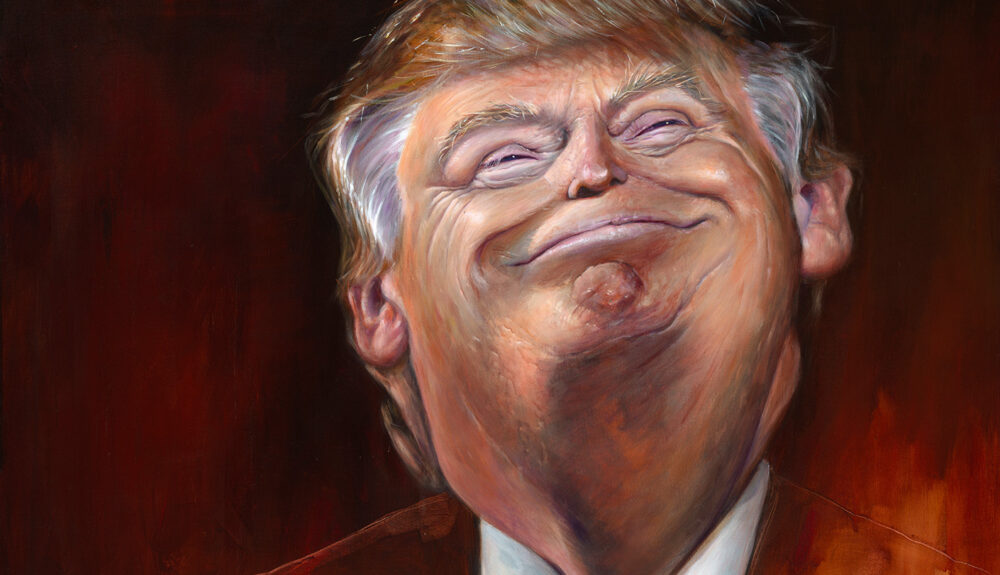 Close-up of Donald Trump portrait by Derren Brown