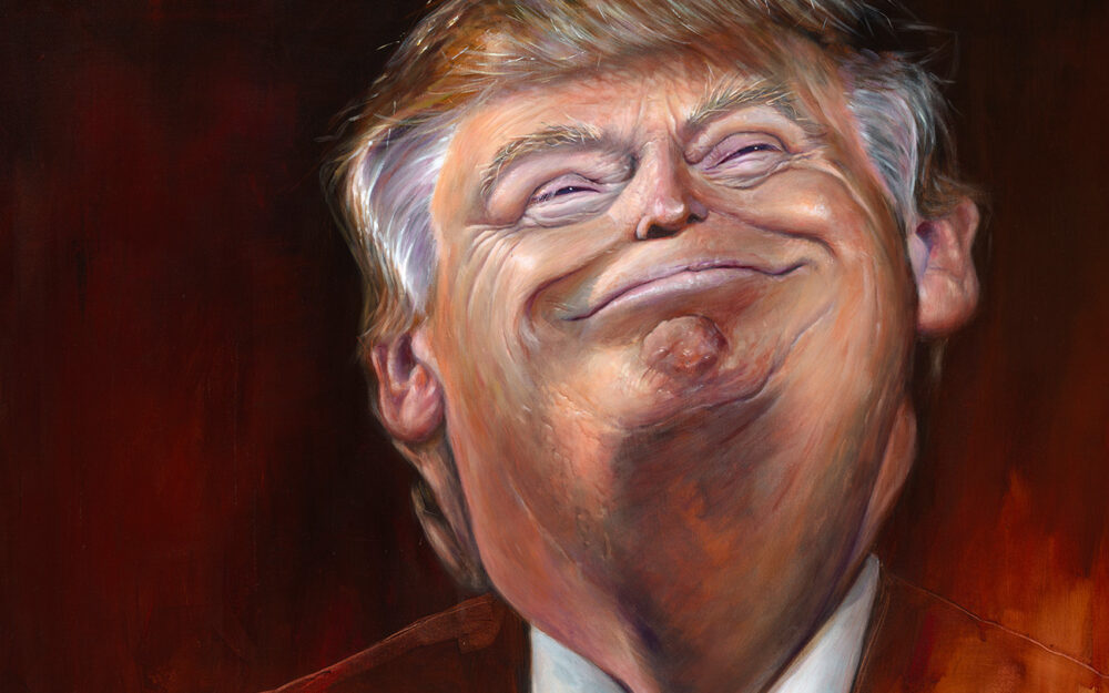 Close-up of Donald Trump portrait by Derren Brown