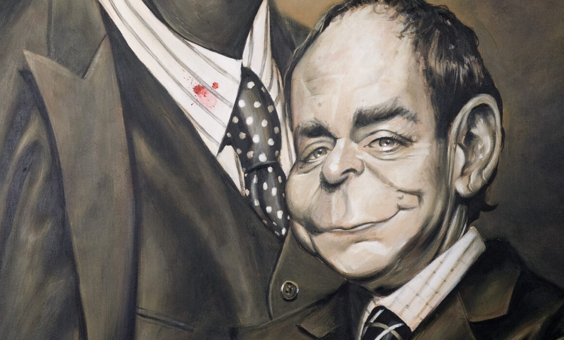 Close-up of Penn & Teller portrait by Derren Brown