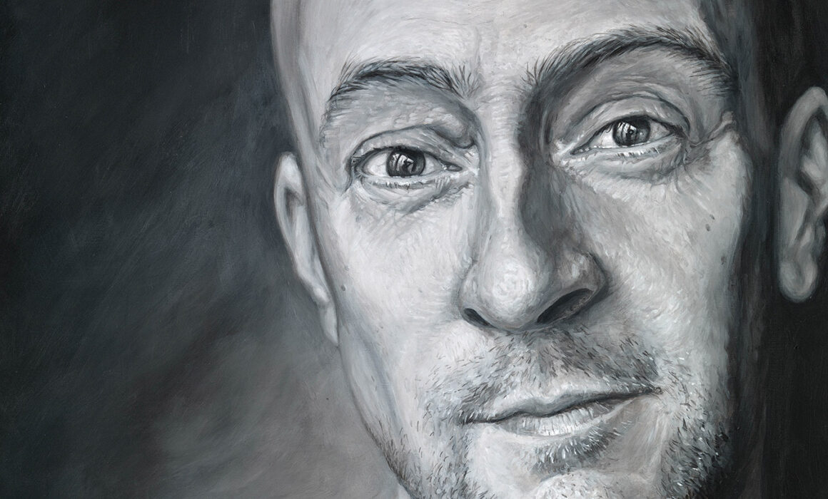 Close-up of self-portrait by Derren Brown (2018)