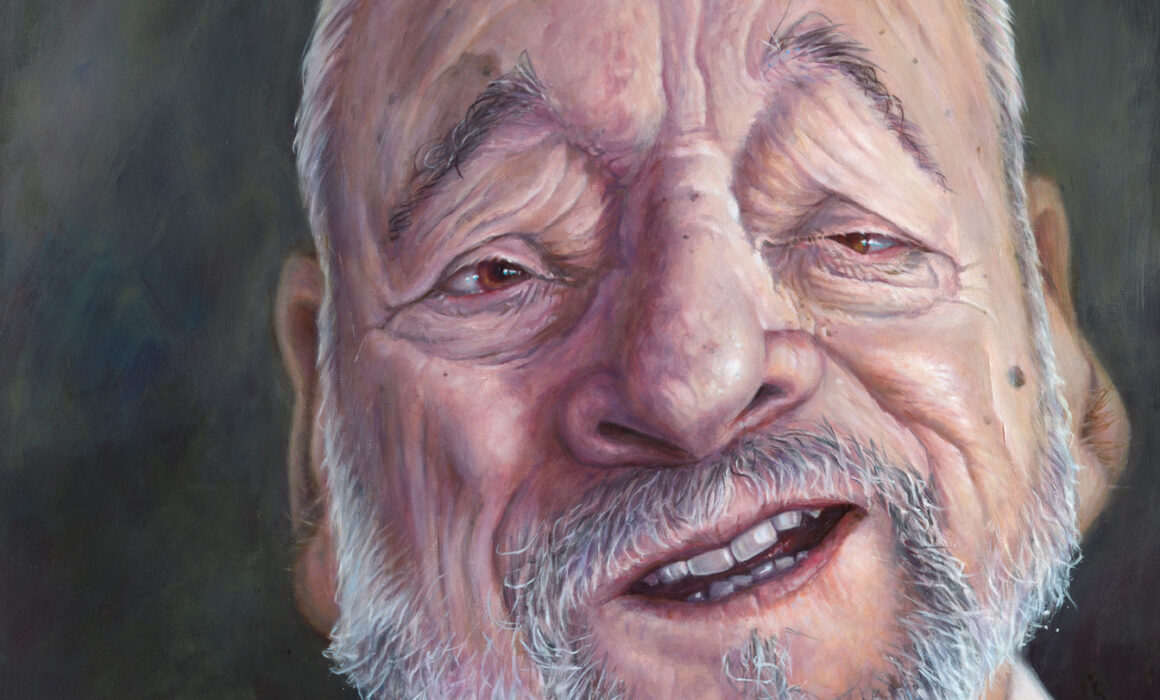 Close-up of Stephen Sondheim portrait by Derren Brown