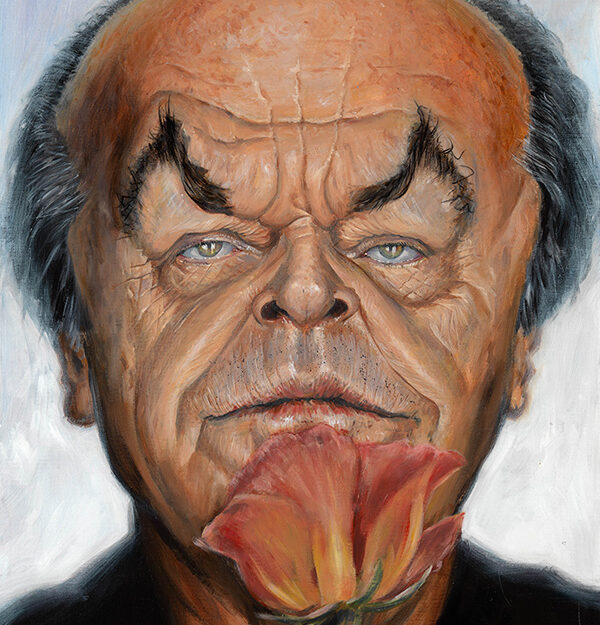Jack Nicholson With Rose portrait by Derren Brown