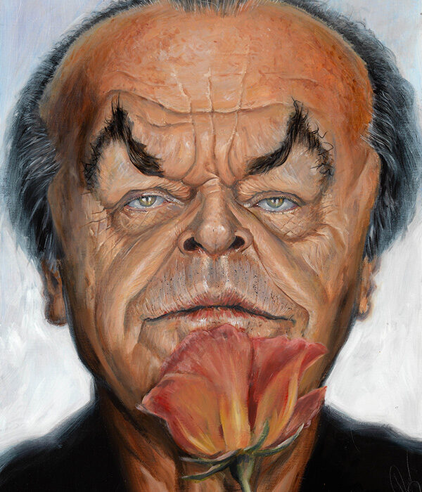 Jack Nicholson With Rose portrait by Derren Brown