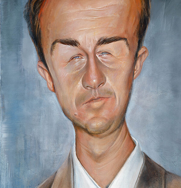 Edward Norton portrait by Derren Brown