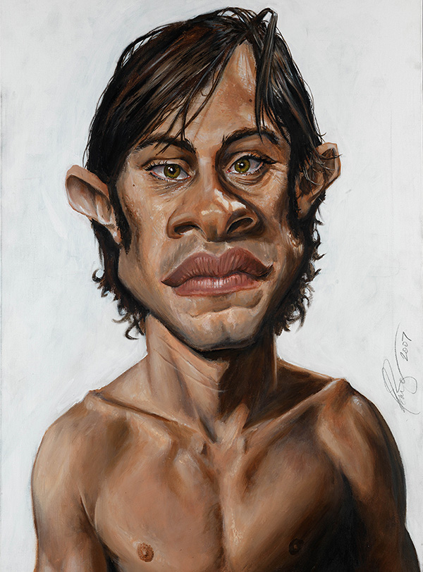 Gael Garcia Bernal portrait by Derren Brown